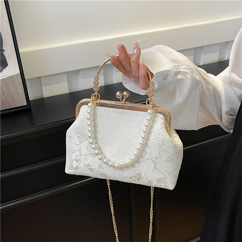 Women'S Vegan Bags - Vintage Classic Lace Bag pearl Evening
