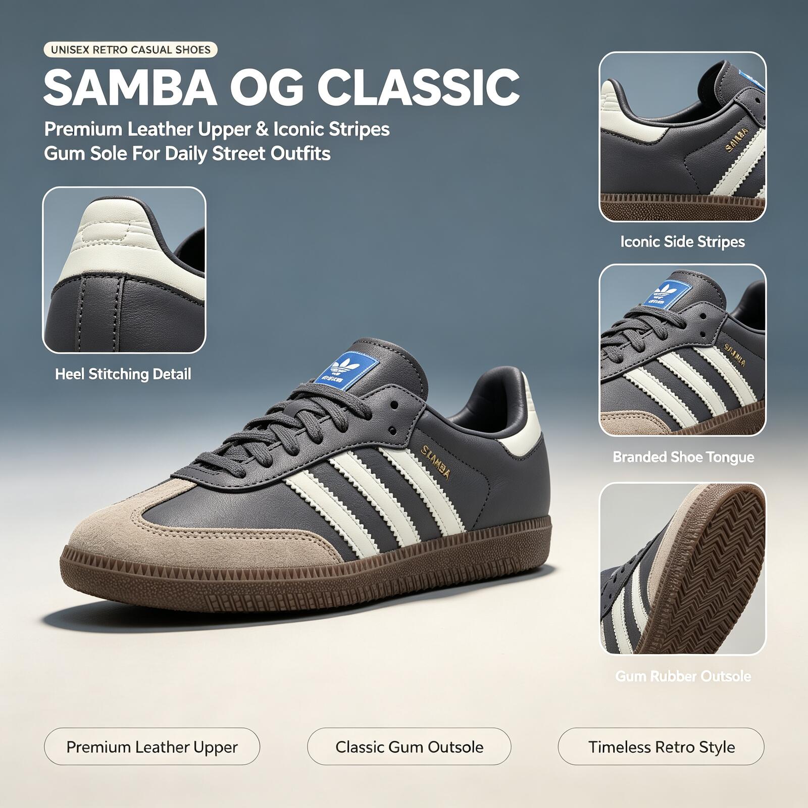 Adidas Shoes Samba - Official Adidas Genuine SAMBA OG Skateboard