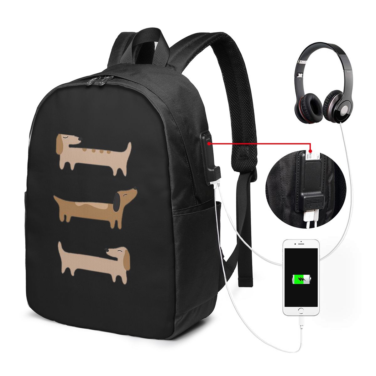 Women Bags For Travel - Home Decor - Dachshund Backpack Travel