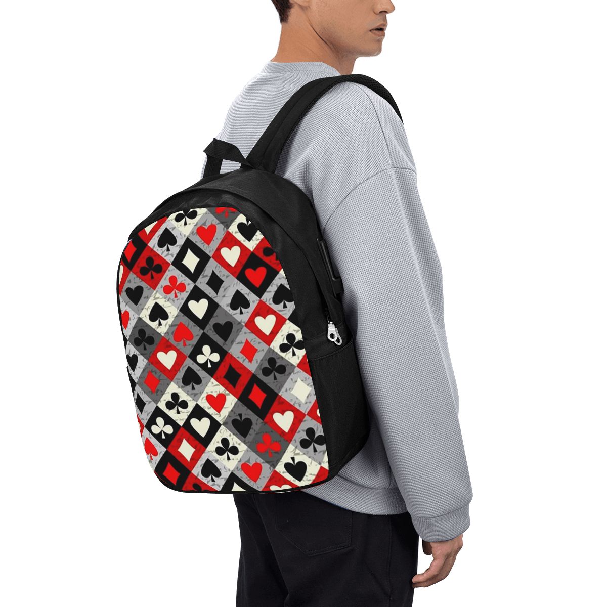 Women Bags For Travel - Playing Cards Poker Print Backpack Travel