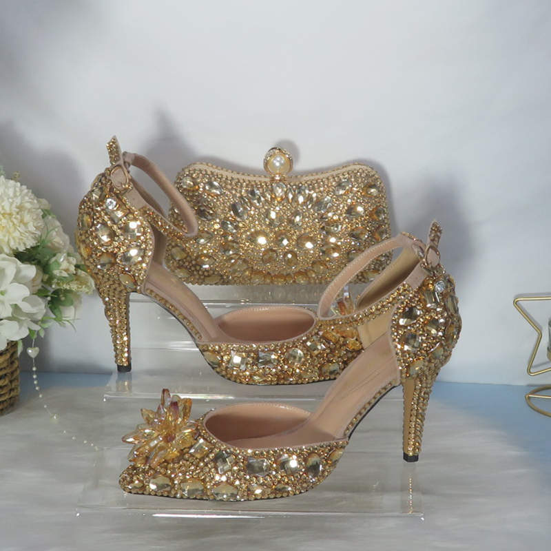 2021New  Golden crystal Bridal - Women Bags And Shoes review and price