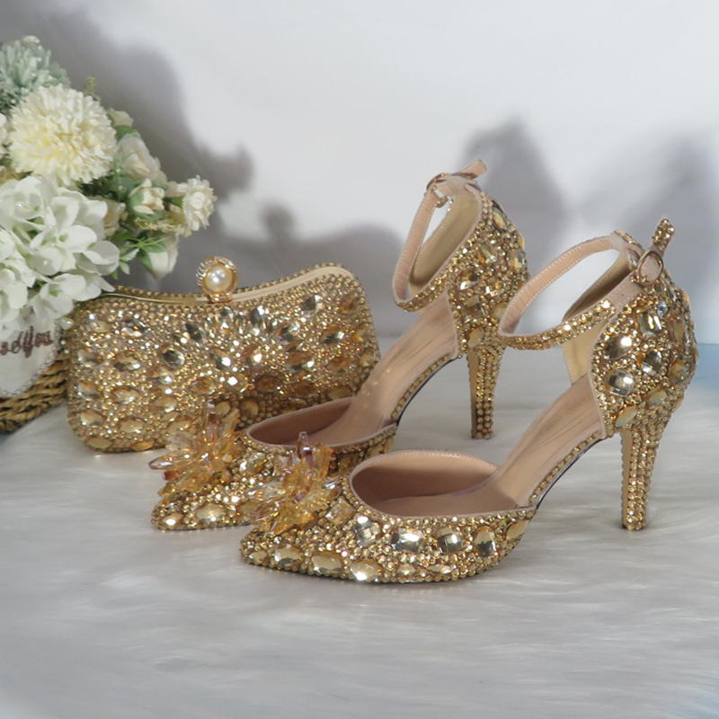 2021New  Golden crystal Bridal - Women Bags And Shoes review and price