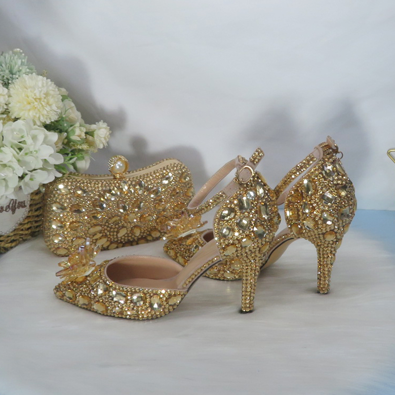 2021New  Golden crystal Bridal - Women Bags And Shoes review and price