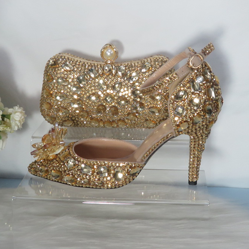 2021New  Golden crystal Bridal - Women Bags And Shoes review and price