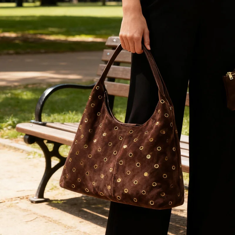 Suede Metal Studded Tote Bag w - Women'S Vegan Bags review and price