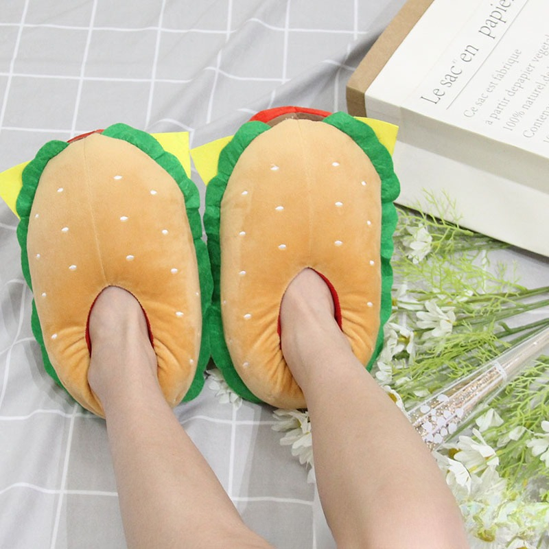 New Cartoon Hamburger Plush Sl - Women Bags And Shoes review and price