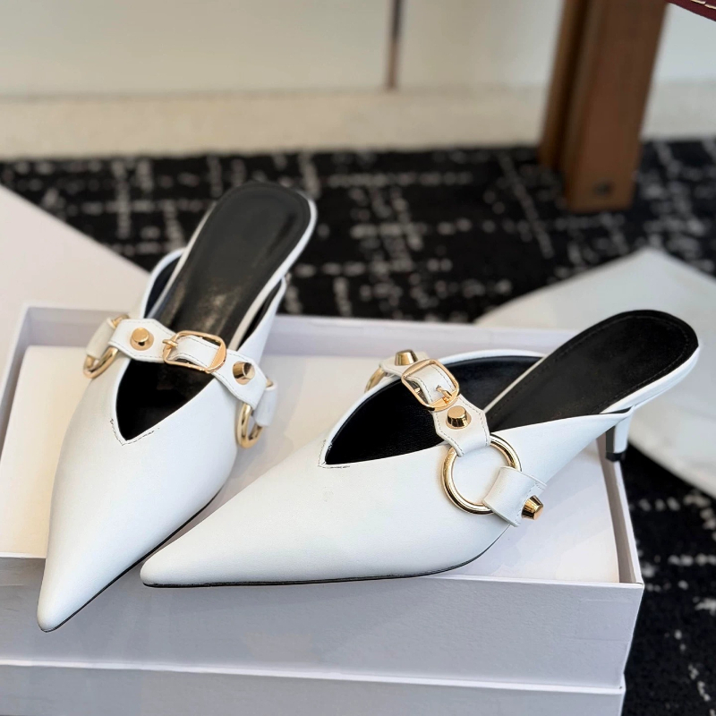 Metal Rivet Buckle Pointed Hea - Women Bags And Shoes review and price